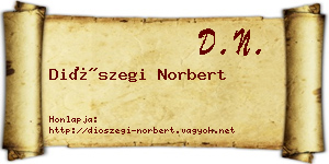 Diószegi Norbert névjegykártya